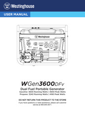 Westinghouse WGen3600DFv Manuel De L'utilisateur