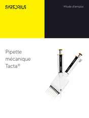 Sartorius Tacta Mode D'emploi