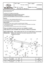 Subaru L1010FJ610 Notice D'installation