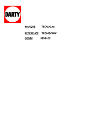 Tecnogas TEC68DFMX Notice D'utilisation