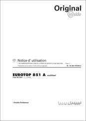 Pottinger EUROTOP 851 A multitast Notice D'utilisation