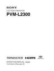 Sony TRIMASTER PVM-L2300 Mode D'emploi