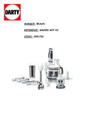 Braun Minipimer MR 6550 M FP-HC Mode D'emploi