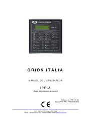 ORION ITALIA IPR-A Manuel De L'utilisateur