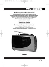 Clatronic TR 436 Mode D'emploi & Garantie