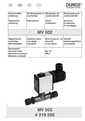 Dungs MV 502 Notice D'utilisation