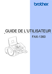 Brother FAX-1360 Mode D'emploi