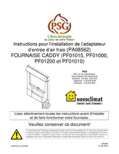 PSG PA08562 Instructions Pour L'installation