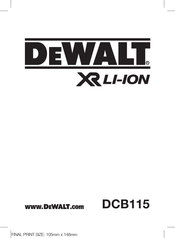 Dewalt XR LI-ION DCB115 Manuel