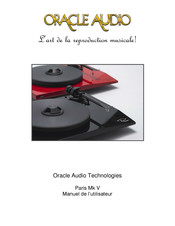 Oracle Audio Technologies Paris Mk V Manuel De L'utilisateur
