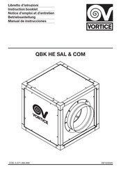 Vortice QBK HE 630 Notice D'emploi Et D'entretien