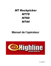 Highline Manufacturing NT78 Manuel De L'opérateur