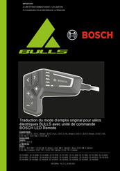 Bosch Bulls LT EVO CX Traduction Du Mode D'emploi Original