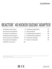 Garmin REACTOR 40 KICKER SUZUKI Instructions D'installation