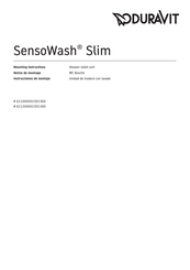 DURAVIT SensoWash Slim 611000001501300 Notice De Montage