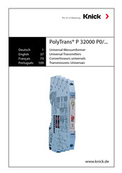 Knick PolyTrans P 32000 P0 Série Mode D'emploi