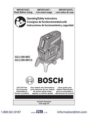 Bosch GCL100-80CG Consignes D'utilisation/De Sécurité