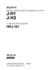 Sony J-H1 Manuel D'opération
