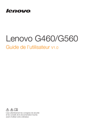 Lenovo G560 Guide De L'utilisateur