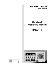 Hameg Instruments HM8011-3 Mode D'emploi
