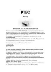 PTEC TAMARO Manuel D'utilisateur