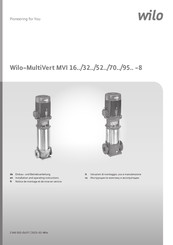 Wilo Multivert MVI 70 Série Notice De Montage Et De Mise En Service