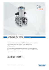 Krohne OPTIBAR DP 3050 Notice Technique