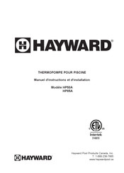 Hayward HP85A Manuel D'instructions Et D'installation