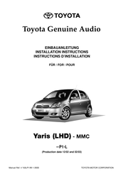 Toyota Genuine Audio Instructions D'installation