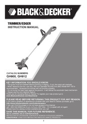 Black & Decker GH900 Mode D'emploi
