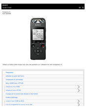 Sony ICD-SX2000 Guide D'aide