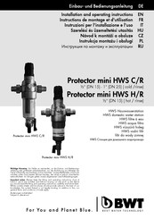 BWT Protector mini HWS C/R Instructions De Montage Et D'utilisation