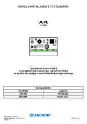 Aiphone UGVB Notice D'installation Et D'utilisation
