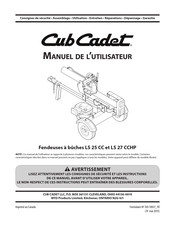 Cub Cadet LS 25 CC Manuel De L'utilisateur