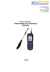 PCE Instruments PCE-423 Notice D'emploi