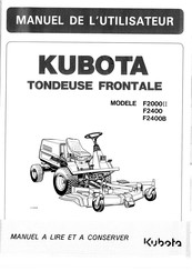 Kubota F2100E Manuel De L'utilisateur