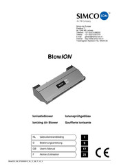 Simco-Ion BlowION Notice D'utilisation