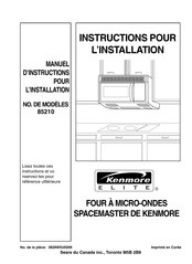 KENMORE ELITE 85210 Instructions Pour L'installation