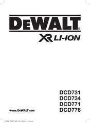 DeWalt DCD771 Traduction De La Notice D'instructions Originale