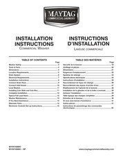 Maytag MVW18MNAWW Instructions D'installation