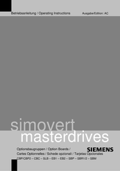 Siemens simovert masterdrives SBR1/2 Mode D'emploi