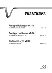 VOLTCRAFT VC-86 Notice D'emploi