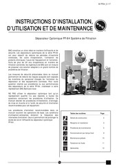 B.A.C. PF-64 Instructions D'installation, D'utilisation Et De Maintenance