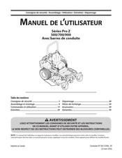 Cub Cadet Pro Z 700 Série Manuel De L'utilisateur