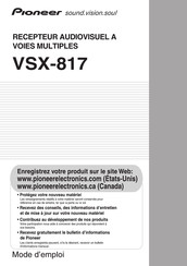 Pioneer VSX-817 Mode D'emploi