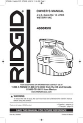 RIDGID 4000RV0 Mode D'emploi