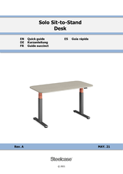 Steelcase Solo Sit-to-Stand Desk Mode D'emploi Succinct