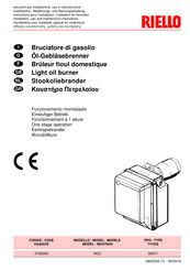 Riello RG3 Instructions Pour L'installation, L'utilisation Et L'entretien