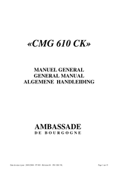 Ambassade de Bourgogne CMG 610 CK Manuel