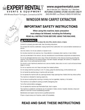 Windsor MINI CARPET EXTRACTOR Manuel D'utilisation
